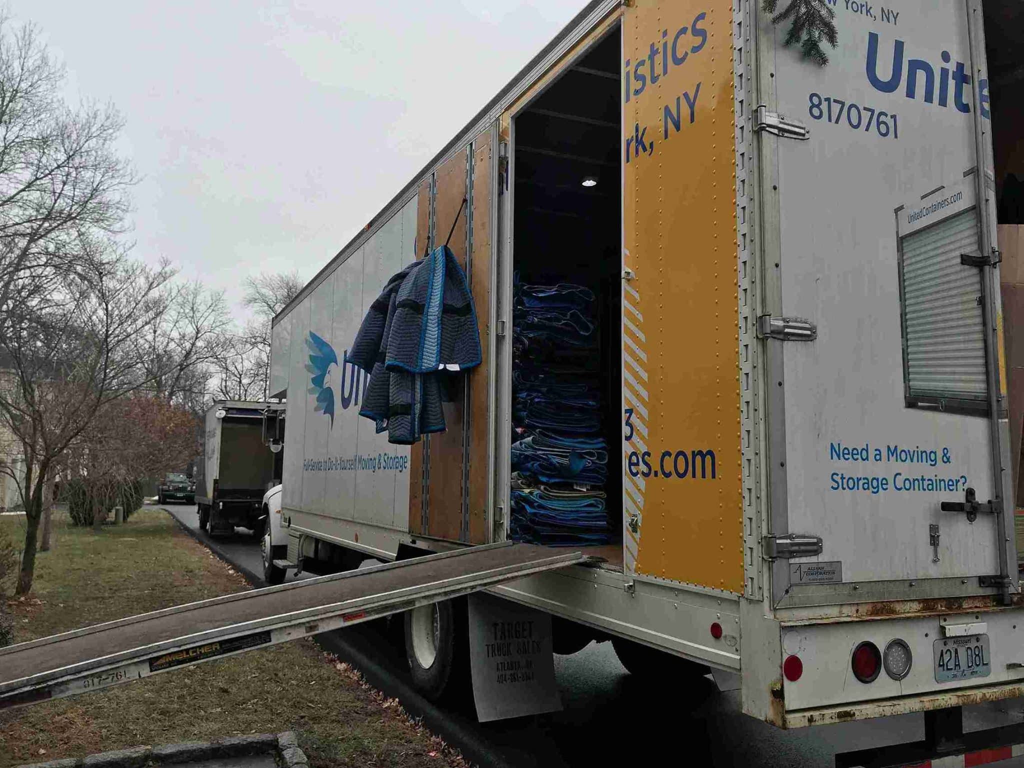 moving truck with packages
